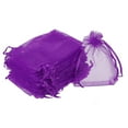 thumbnail image 1 of 100pcs Organza Bags 3x4 Inch Drawstring Favor Pouches Sheer Mesh Bag for Gift Jewelry Wedding Party Purple, 1 of 6