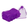 thumbnail image 1 of 100pcs Organza Bags 4x6 Inch Drawstring Favor Pouches Sheer Mesh Bag for Gift Jewelry Wedding Party Purple, 1 of 6