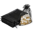 thumbnail image 1 of 100pcs Organza Bags, Black 4''x4.72''(10x12cm) Satin Drawstring Organza Pouch Wedding Party Favor Gift Bag Jewelry Watch Bags, 1 of 14