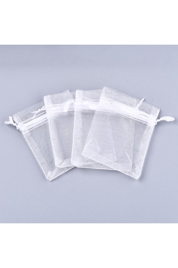 100pcs Organza Gift Bags with Drawstring Wedding Party Christmas Favor Gift Bags Organza Pouches for Potpourri White 18x13cm DIY