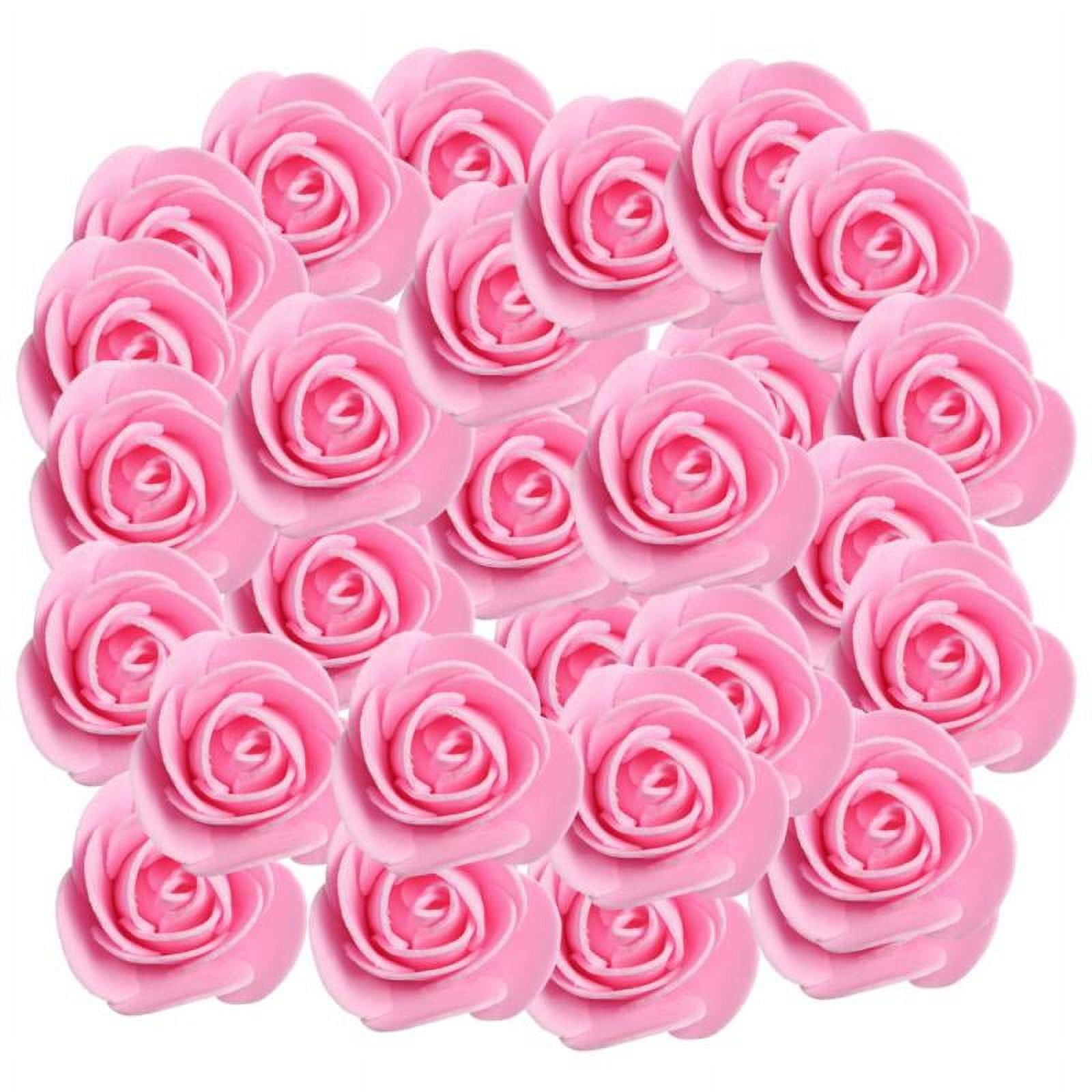 100pcs PE Foam Rose Flower Heads Artificial Rose Flowers Deep Pink ...
