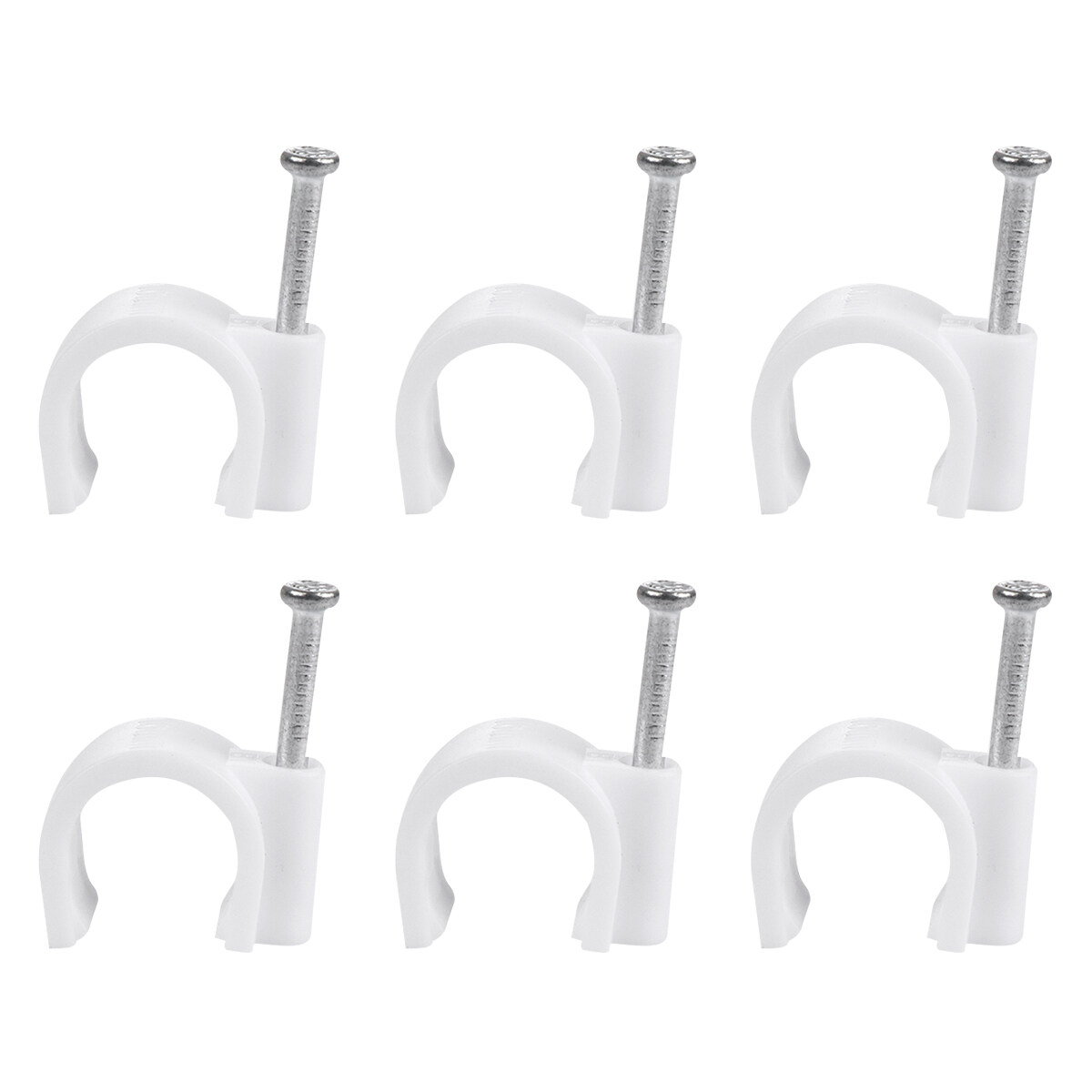 100pcs PVC Clamp 16mm Circle Electrician Tube Support Hook Steel Nails