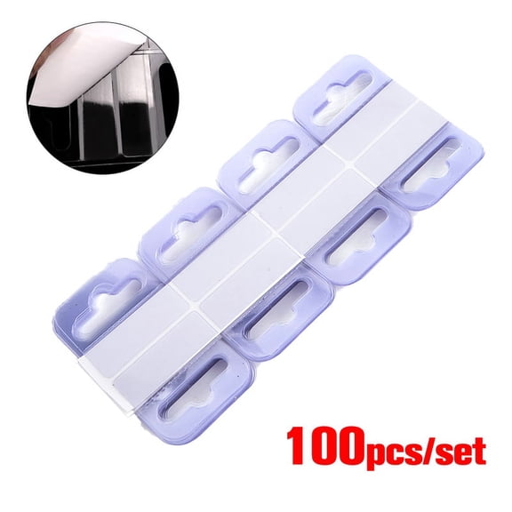100pcs PVC Slot Hole Adhesive Hang Tabs Tag Merchandise Box Bag Peghooks Disp AL