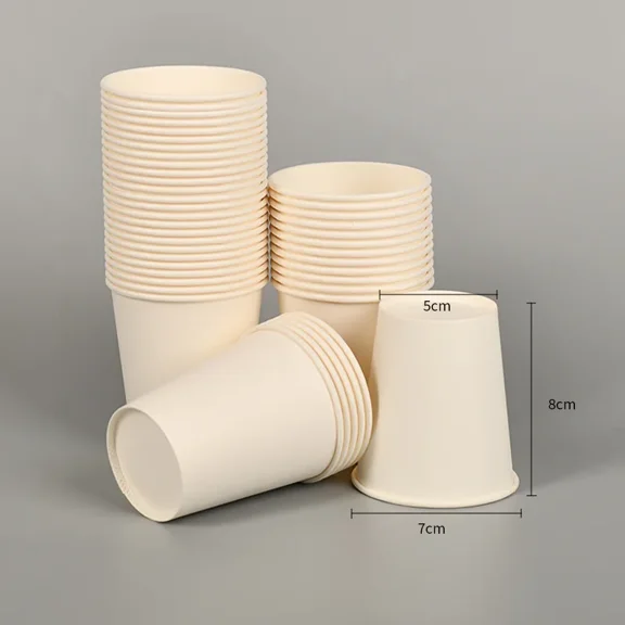 100pcs/Pack 250ml Pure White Paper Cups Disposable Coffee Tea Milk Cup Party Supplies Drinking Accessories