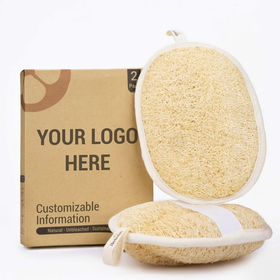 100 Pieces (50 Boxes) Natural Vietnamese Loofah Body Scrubber Pads, Plant-Based Exfoliating Shower Sponge for Deep Cleansing, Eco-Friendly Bathing for Men & Women