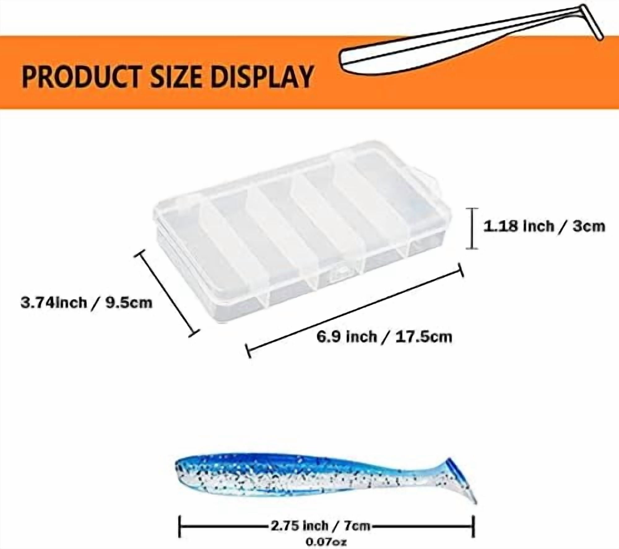 100pcs Paddle Tail Swimbaits Lures, Soft Plastic Fishing Lures Kit, 2.75" Bass Fishing Bait for Freshwater and Saltwater with Box