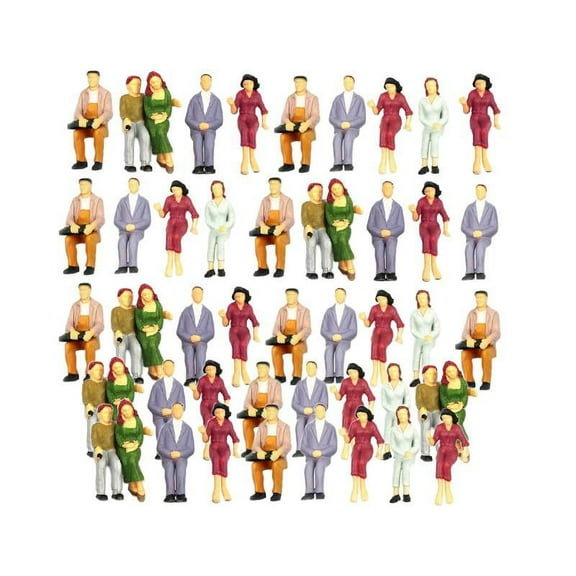 100pcs Painted Model Train Seated People Passengers Figures 1:75-1:200 1:75