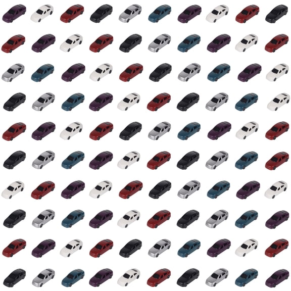 100pcs Painted Plastic Model Car for Building Train Layout