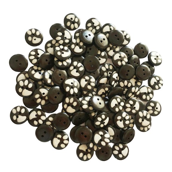 100pcs Painting Pattern Wood Sewing Buttons DIY Sewing