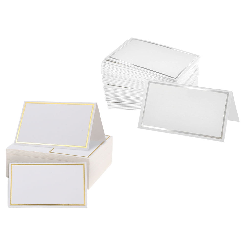 100pcs Paper Place Card Dining Table Name Card Blank Tent Card for
