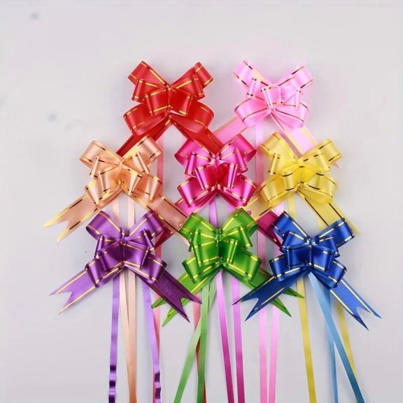 100pcs Party Wedding Christmas Tree Hanging Decorated Ribbon Bow Bag Gift Wrapping & Decorat Bow Knot Ribbon Butterfly Pull Bow
