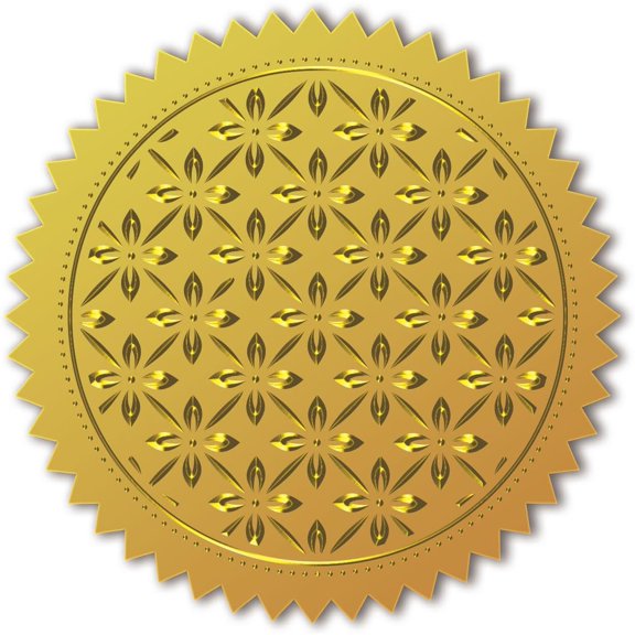100pcs Pattern Gold Foil Embossed Stickers - Self-Adhesive Gold Foil Certificate Seals for Envelope Invitation Letter 25sheets
