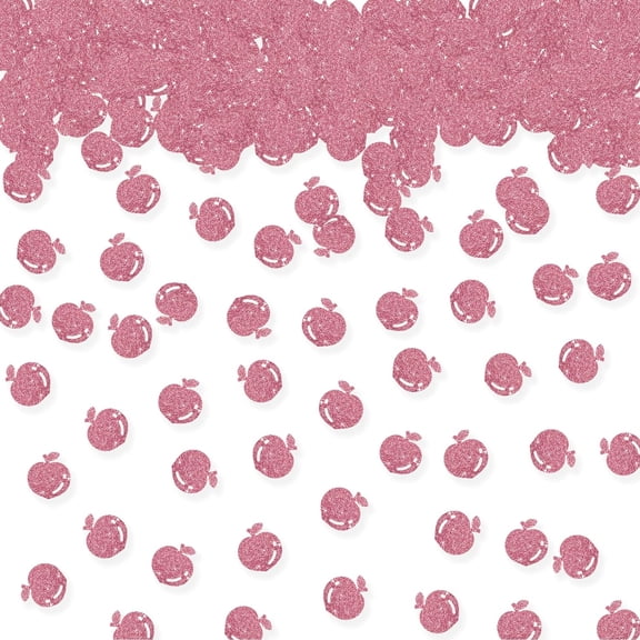 100pcs Peach Confetti, Rose Gold Glitter Peach Table Confetti for Baby Shower, Fruit Themed Paper Scatters, Fruit Themed Birthday/Bridal Shower Party Table Decoration