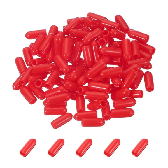 100pcs Pegboard Hooks Protector Rubber End Caps, Peg Board Hook Flexible Prongs End Tips Caps Rack Cover for Pegboard  Dishwasher Hook, Red(19mm Long 4mm Inner Dia)
