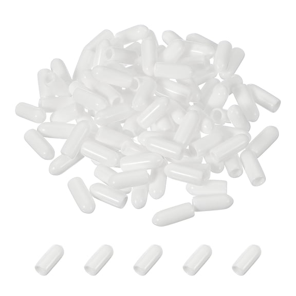 100pcs Pegboard Hooks Protector Rubber End Caps, Peg Board Hook Flexible Prongs End Tips Caps Rack Cover for Pegboard Dishwasher Hook, White(25mm Long 4mm Inner Dia)