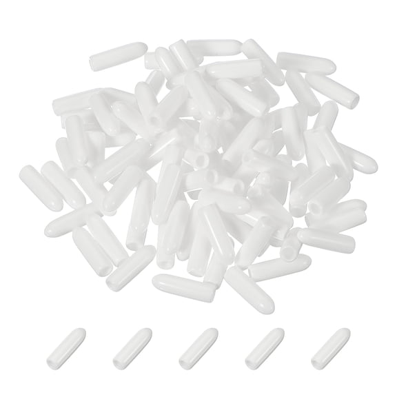 100pcs Pegboard Hooks Protector Rubber End Caps, Peg Board Hook Flexible Prongs End Tips Caps Rack Cover for Pegboard  Dishwasher Hook, White(26mm Long 3mm Inner Dia)