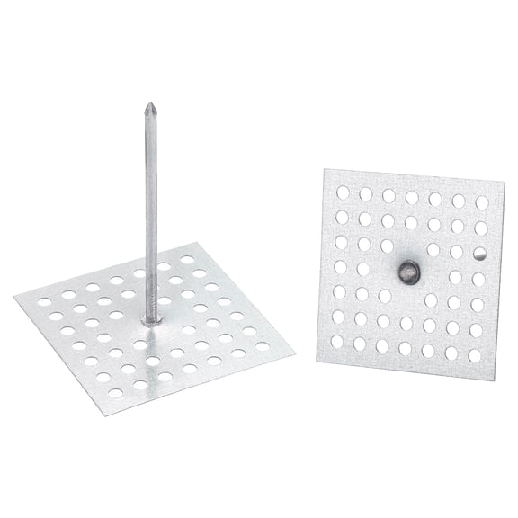 100pcs Perforated Insulation Pins 2.5 Inch, Aluminum Insulation Hangers for Foam Board Wall Floor Ceiling Plaster Washer
