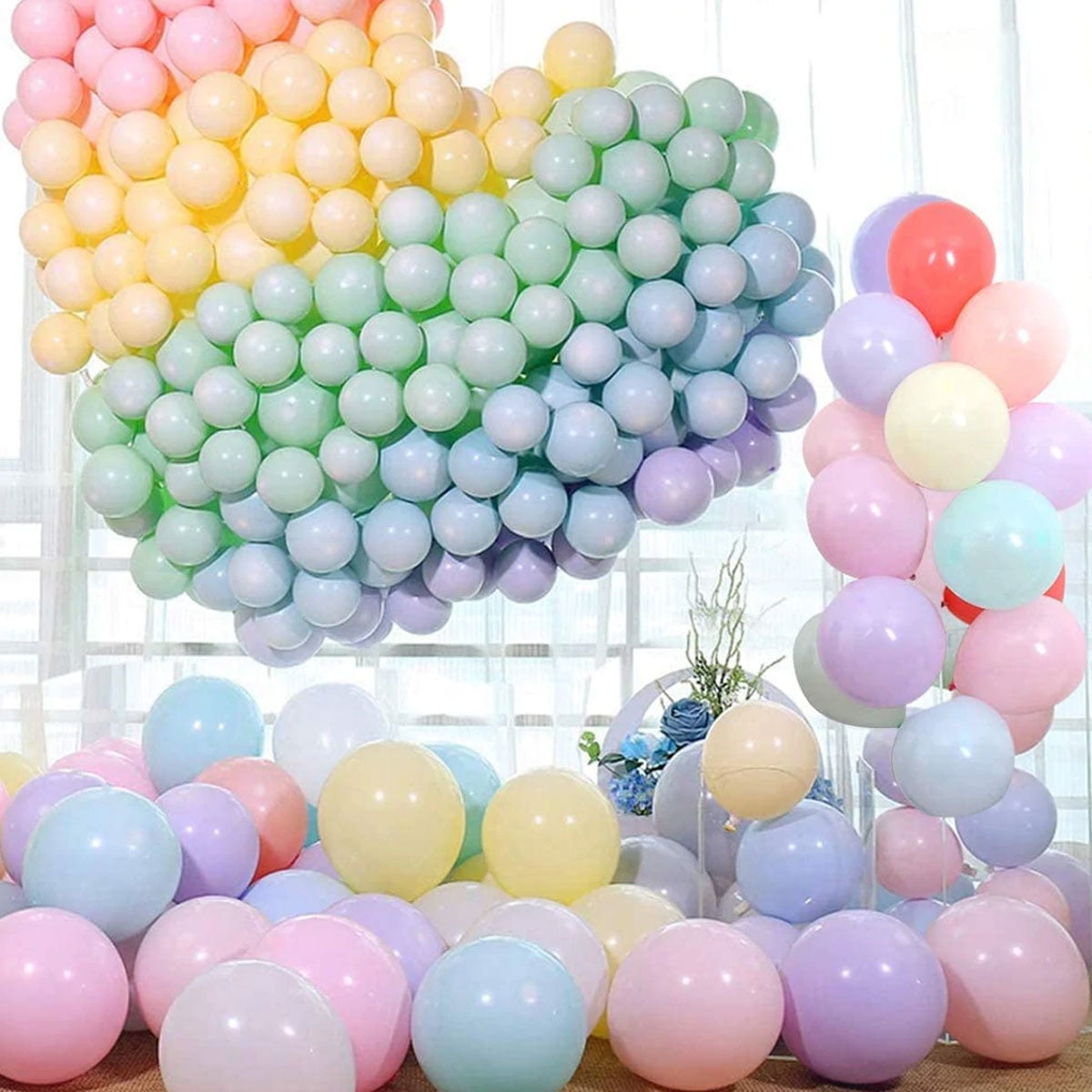 100pcs Pink Balloons 10 Inches Pearl Light Pink Balloons, Bright Color Pastel Pink Latex Balloons for Birthday Baby Shower Wedding Valentine's Day Party Supplies Garland Arch Decoration