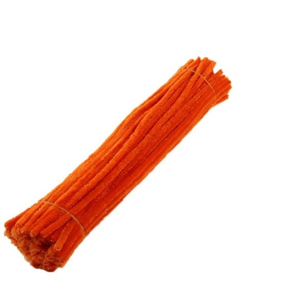 100pcs Pipe Cleaners for Crafts 12 Assorted Color, Solid Color Durable Pipe Cleaner Chenille Stems, for Pipe Cleaners Craft Supplies DIY Arts & Crafts Decoration, Soft & Flexible(Orange,3.9x2x2")