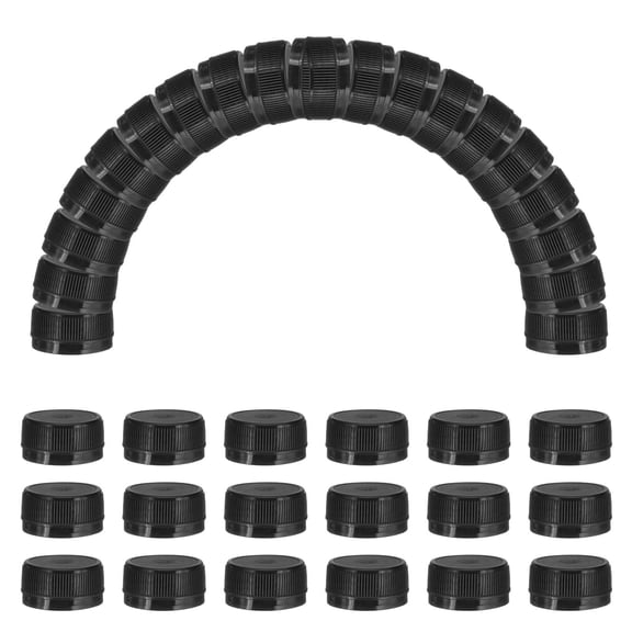100pcs Plastic Bottle Caps, 1.2 inch Bottle Screw Lid Top Water Bottles Top Cap for DIY Development Imagination Intelligence Craft Scrapbook Creative Gifts, Black