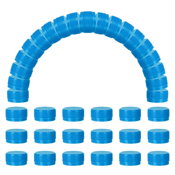 100pcs Plastic Bottle Caps, 1.2 inch Bottle Screw Lid Top Water Bottles Top Cap for DIY Development Imagination Intelligence Craft Scrapbook Creative Gifts, Sky Blue