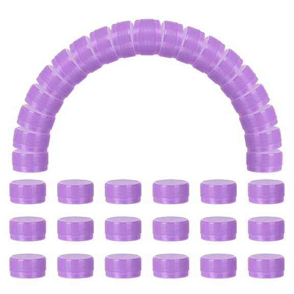100pcs Plastic Bottle Caps, 1.2 inch Bottle Screw Lid Top Water Bottles Top Cap for DIY Development Imagination Intelligence Craft Scrapbook Creative Gifts, Light Purple