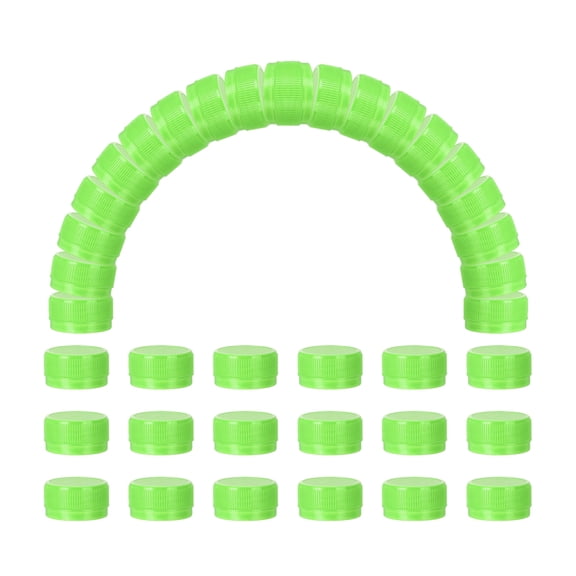 100pcs Plastic Bottle Caps, 1.2 inch Bottle Screw Lid Top Water Bottles Top Cap for DIY Development Imagination Intelligence Craft Scrapbook Creative Gifts, Bright Green