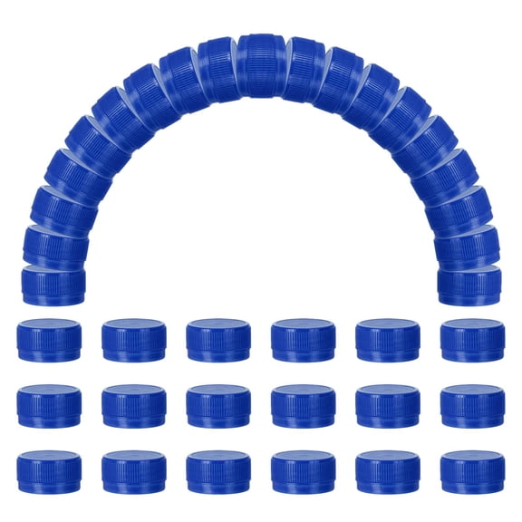 100pcs Plastic Bottle Caps, 1.2 inch Bottle Screw Lid Top Water Bottles Top Cap for DIY Development Imagination Intelligence Craft Scrapbook Creative Gifts, Bright Blue