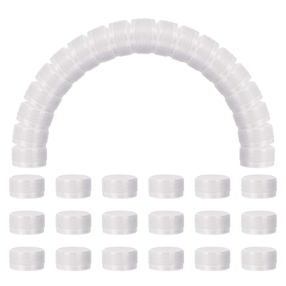 100pcs Plastic Bottle Caps, 1.2 inch Bottle Screw Lid Top Water Bottles Top Cap for DIY Development Imagination Intelligence Craft Scrapbook Creative Gifts, White