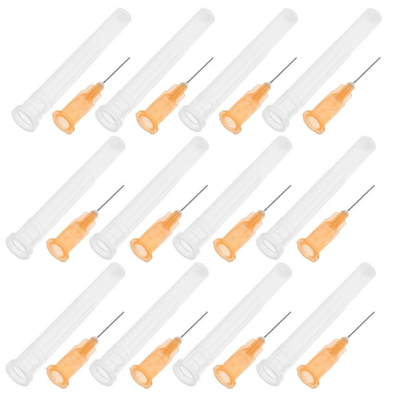 100pcs Plastic Dispensing Needles 25g 13mm Industrial Liquid Dispenser Needle For Refilling Liquid Inks Adhesive Glue Orange