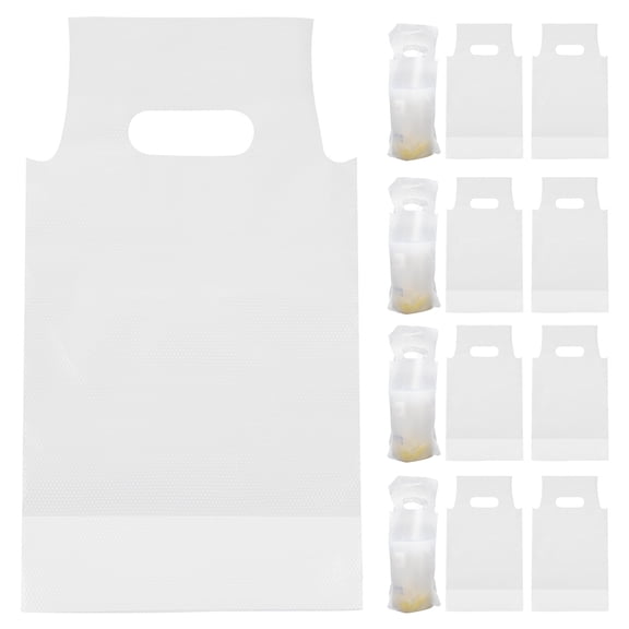 Hytrove Drink Carrier Bag Transparent 100Pcs 11Inch