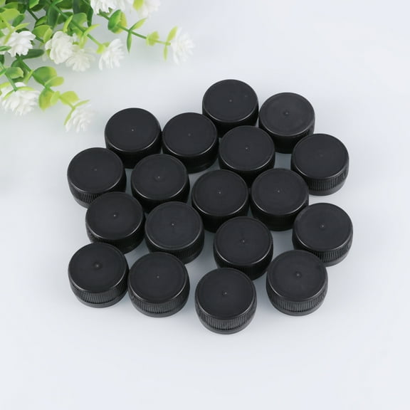 100pcs Plastic Drink Bottle Covers Colorful Spring Water Bottle DIY Caps (Black)