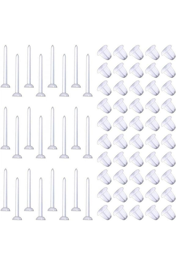 100pcs Plastic Earrings Retainers Transparent Clear Acrylic Ear Lobe Tragus Stud Bars Rubber Backs
