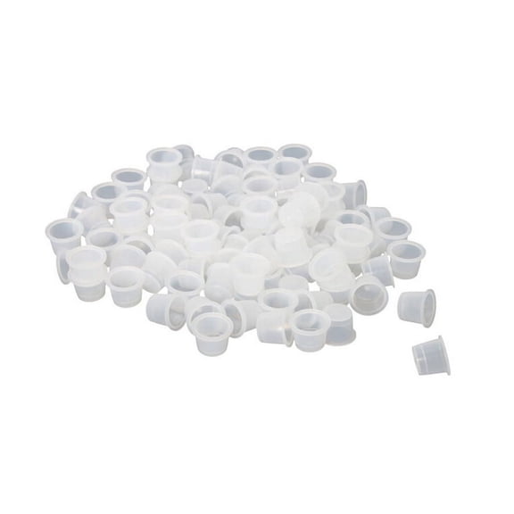100pcs Plastic Medium Tattoo Ink Cups Caps Holder Supplies_ WA