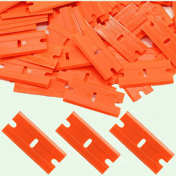 100pcs Plastic Razor Blades, Replacement Scraper Blades for Decals, Labels, Stickers Removal