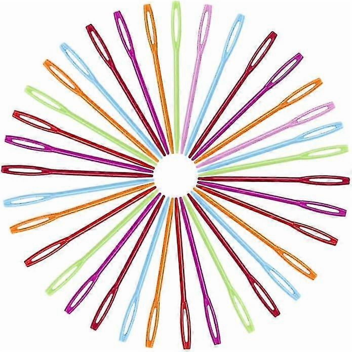 100pcs Plastic Sewing Needles - 9cm, Multicolor Kids Plastic Needles - Yarn Needle Repair Needles Plastic Sewing Needles For Sewing Craft
