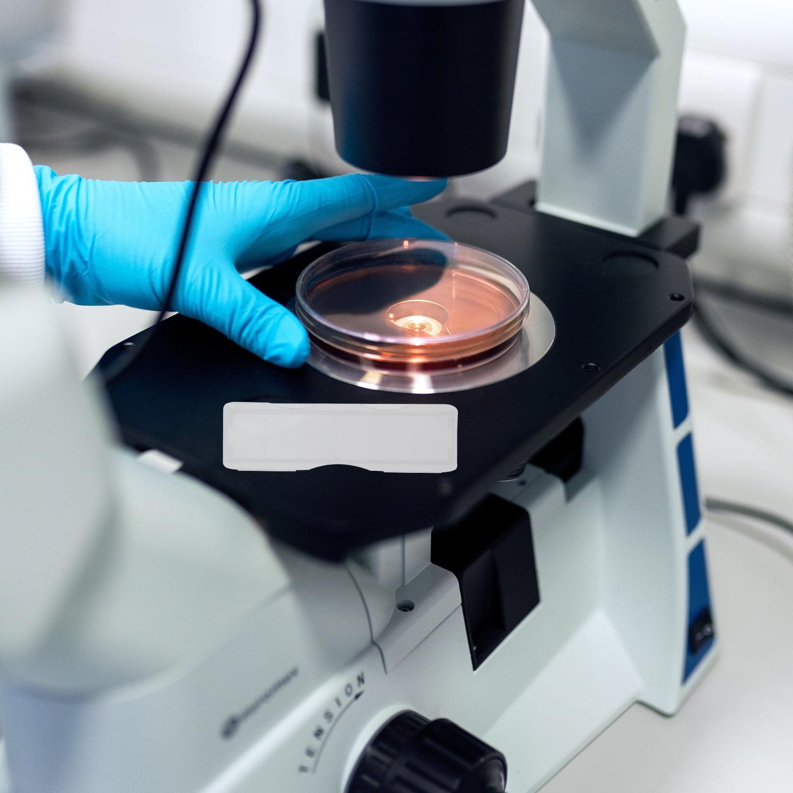 100pcs Plastic Slide Storage Boxes Individual Microscope Slide Holder Slide Boxes for Labs