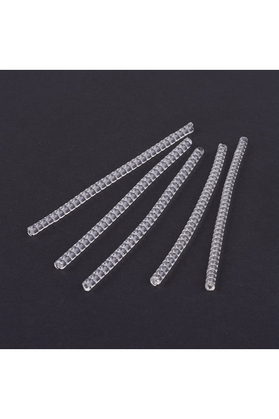 100pcs Plastic Spring Coil Invisible Ring Size Adjuster Flat Clear 100x3.5mm