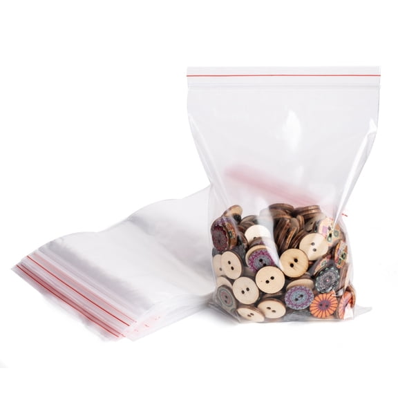 100pcs Plastic Zip Lock Bags Resealable Packaging Bags Top Seal Self Seal bag Rectangle Clear 19x13cm Unilateral Thickness: 2 Mil(0.05mm)