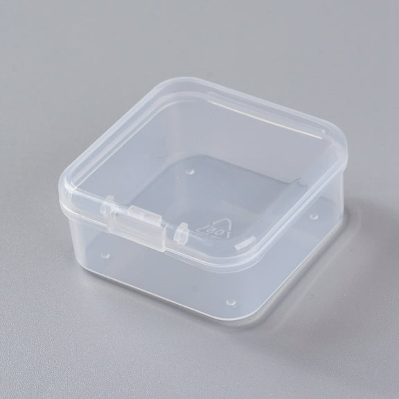 100pcs Plastic boxes Bead Storage Containers Square Clear 4.5x4.5x2cm Inner Diameter: 4.1x4.1cm