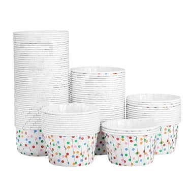 100pcs Polka Dot Paper Cups Disposable Dessert Bowls