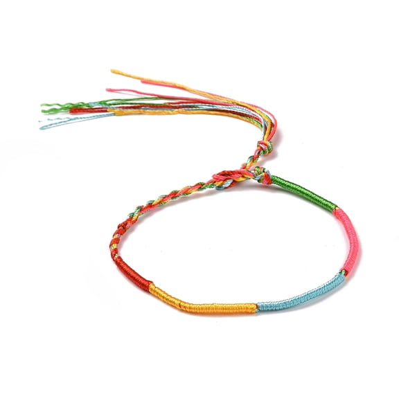 100pcs Polyester String Cord Bracelet Adjustable Friendship Bracelet for Men Women Colorful 14~14-1/8 inch(35.5~36cm)DIY
