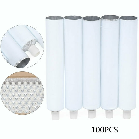 100pcs Portable 100ml Aluminum Empty Toothpaste Tubes w/ Needle Cap Reusable Aluminum Metal Empty Toothpaste Tubes Recyclable Environmentally Aluminum Empty Toothpaste Tubes