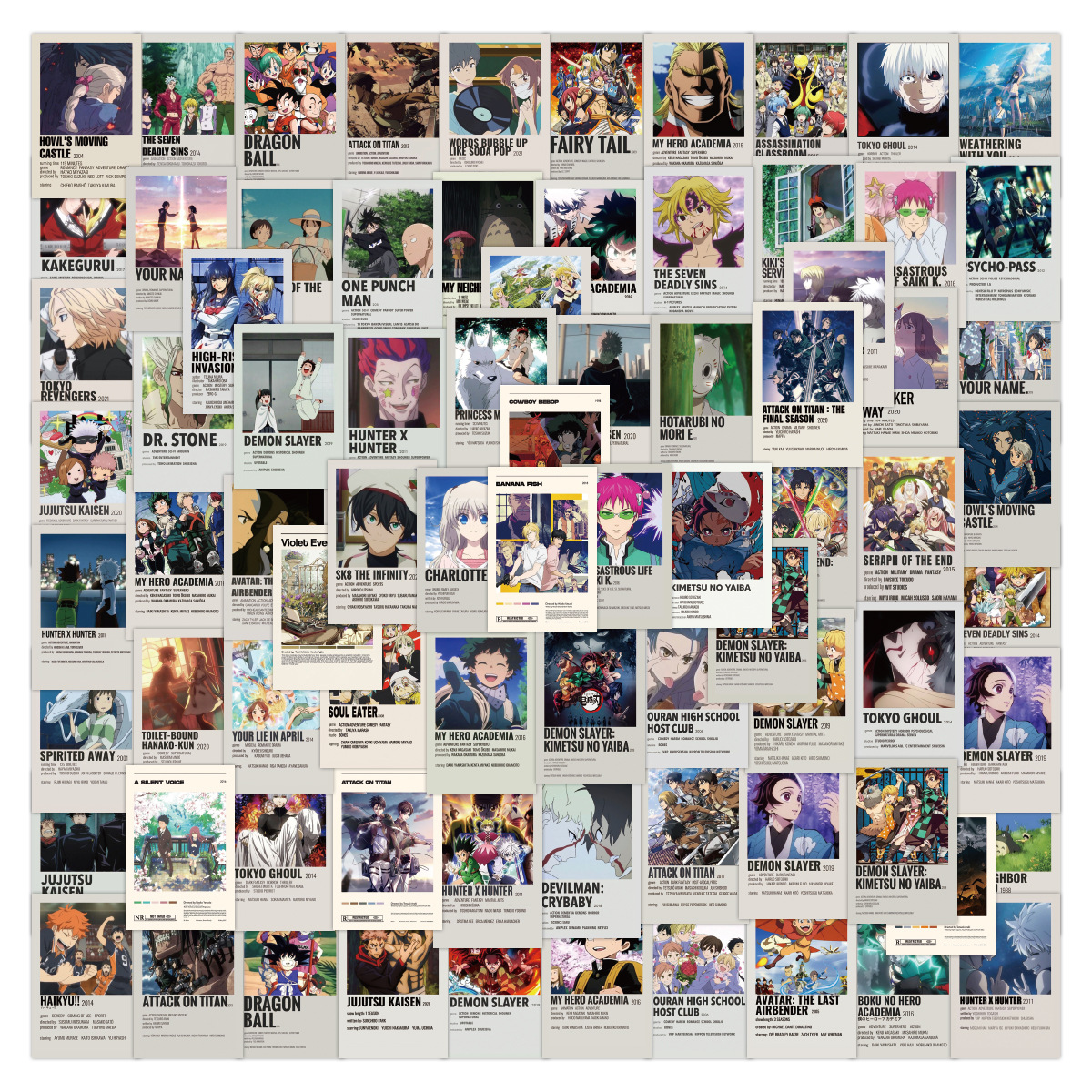 Xst Sticker 100pcs Poster Anime C Graffiti Sticker Cartoon Anime Slide Suitcase ...