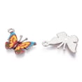 thumbnail image 1 of 100pcs Printed Alloy Pendants with Enamel Butterfly Platinum golden 14x20.5x1.5mm Hole: 1.6mm, 1 of 3