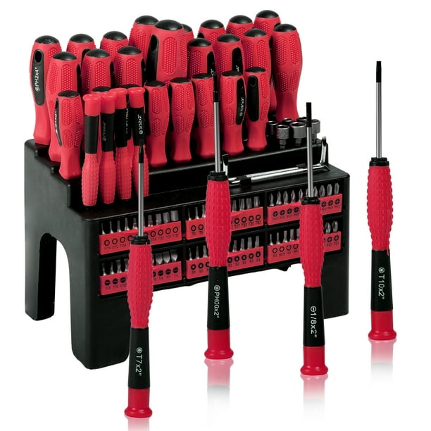 100pcs Professional Screwdriver Set Multifunctional Screw Driver w Stand Household Repair Tools