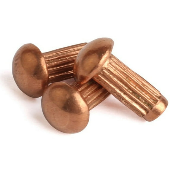 (100pcs) Purple Copper Knurled Rivets , M2.5x10mm