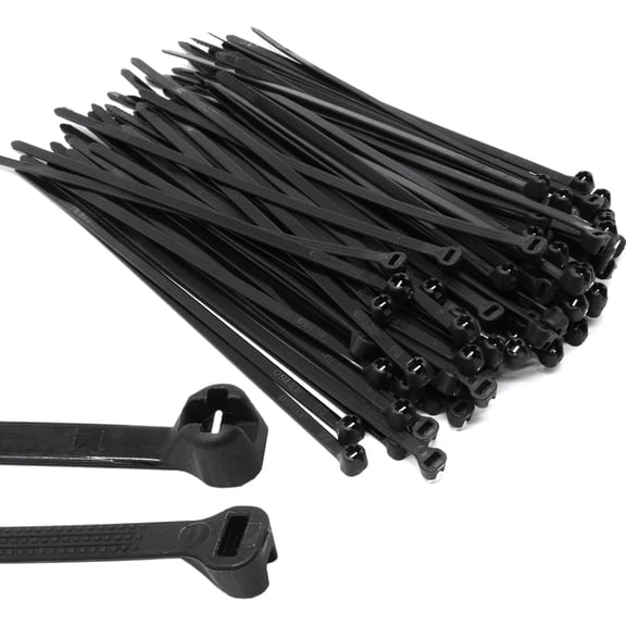 100pcs Push Mount Zip Ties, 6" Cable Zip Tie with Stainless Steel Metal Tooth Locking Device, Self Locking Straps Heavy Duty Nylon Zip Tie Clips for Industry, Auto, Construction, Electronic