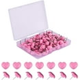 thumbnail image 1 of 100pcs Push Pins, 0.47inch Plastic Pushpins Pink Push Pins with Stainless Steel Point Heart-ShapedThumb Tacks for Cork Board Bulletin Board Wall Decor, 1 of 5