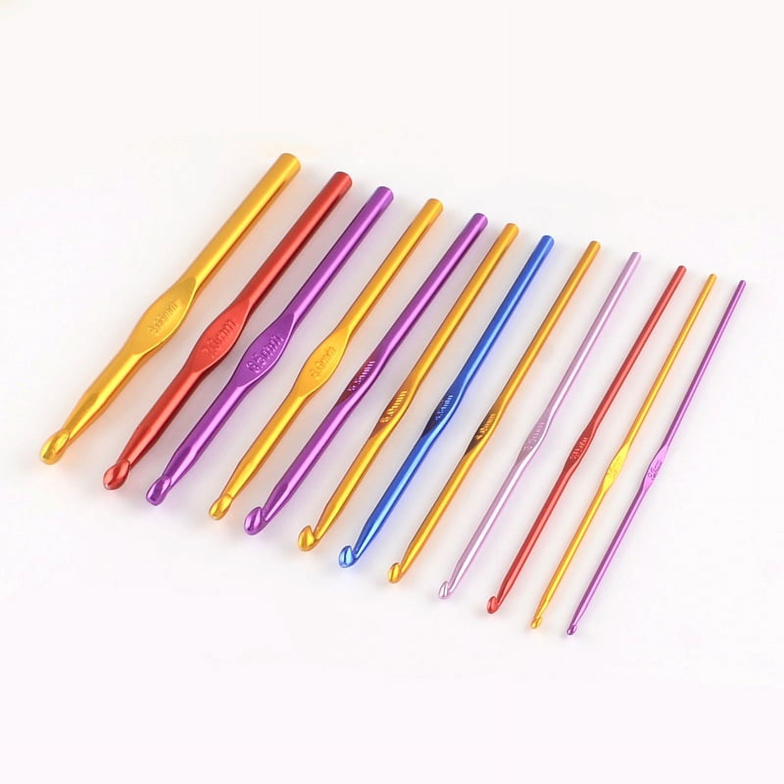 100pcs Random Single color Aluminum Crochet Hooks Single color per bag Pin: 3.5mm 148x3mm
